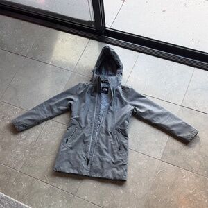North Face gray quilted rain/utility jacket size S